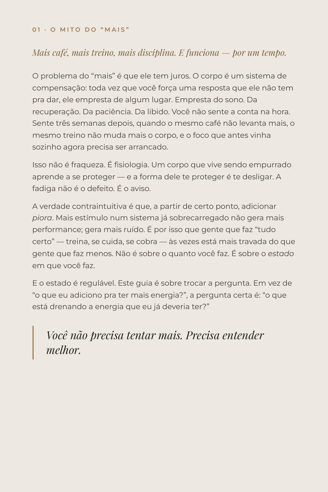 Página interna de Performance começa no sistema nervoso