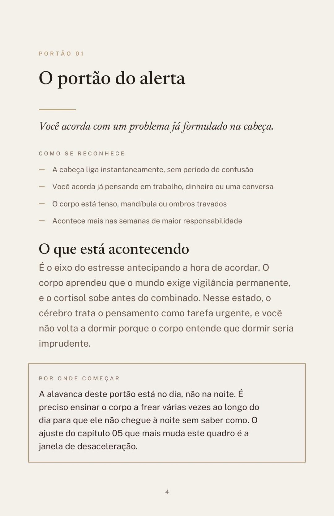 Página interna do Protocolo das 3 da manhã, sobre o portão do alerta