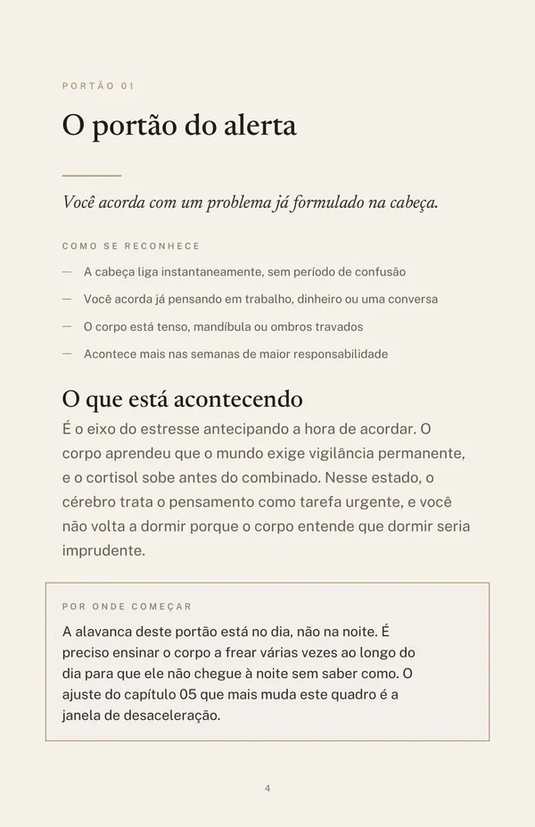Página interna do Protocolo das 3 da manhã, sobre o portão do alerta